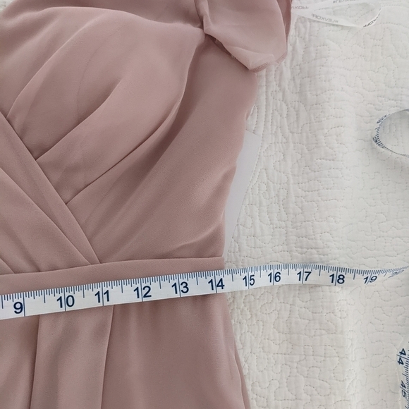 BILL Levkoff Blush Pink Chiffon Gown 10 - Picture 10 of 16